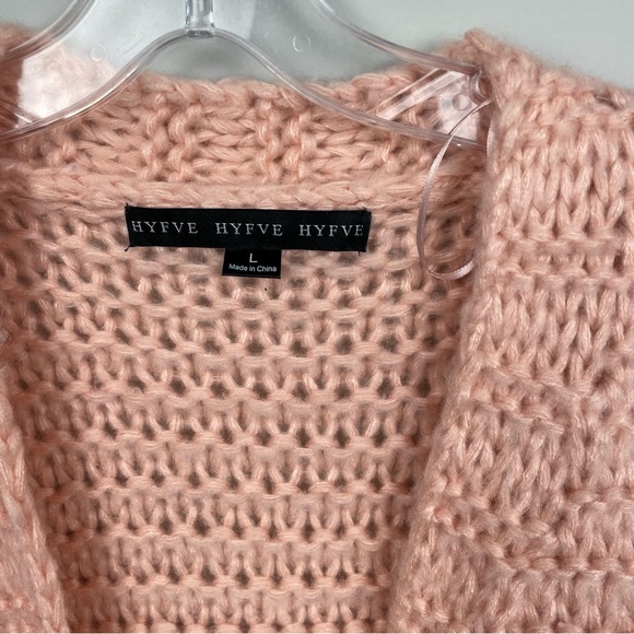 HYFVE Soft Crocheted Open Front Chunky Cardigan Sweater Size Large - Picture 4 of 11
